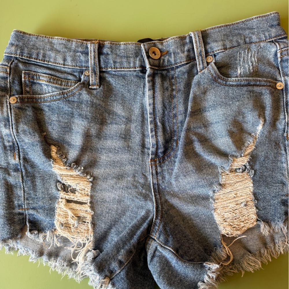 Kendall & Kylie Blue Distressed Jean Shorts